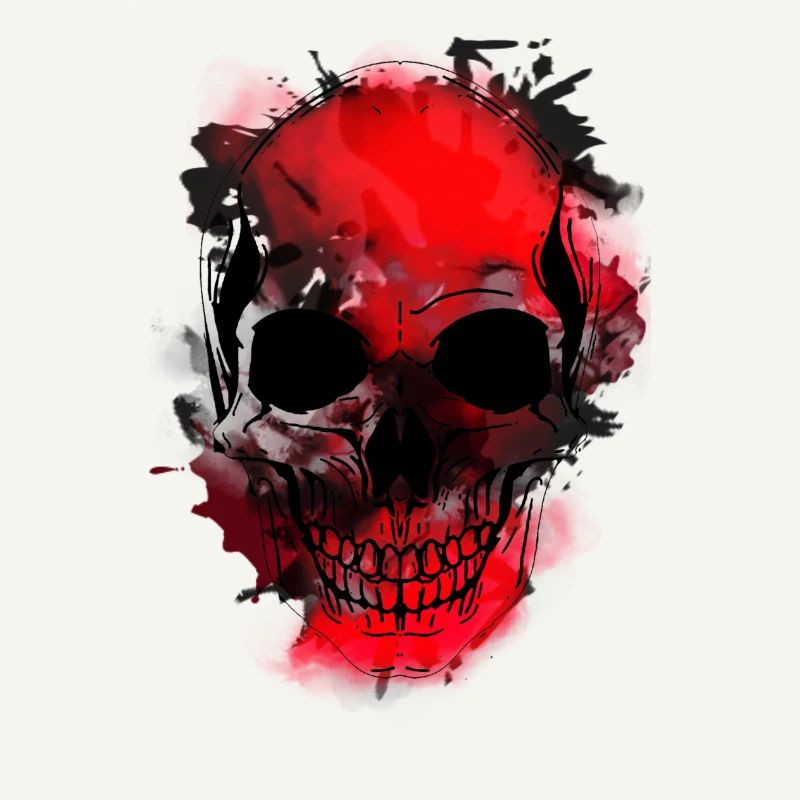 Rotes Schädel-Splash Artwork