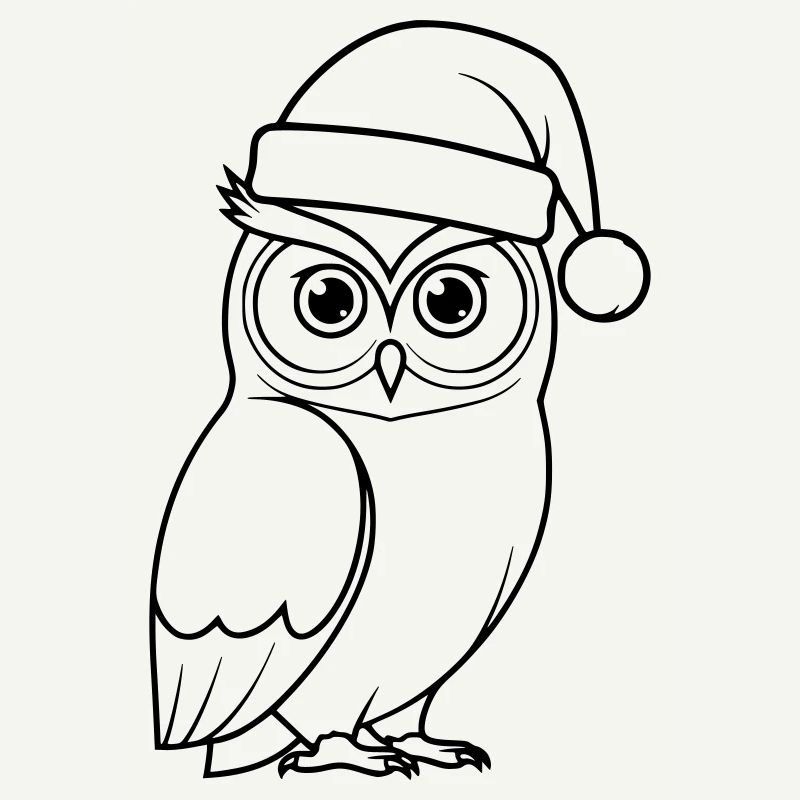 Weihnachts-Eule Cartoon Illustration