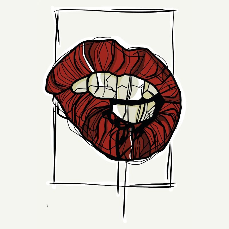 Red Lips Graphic Graphic Sketch