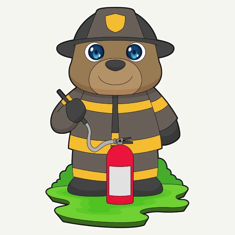 Bear Firefighter Fire Extinguisher Fire Brigade