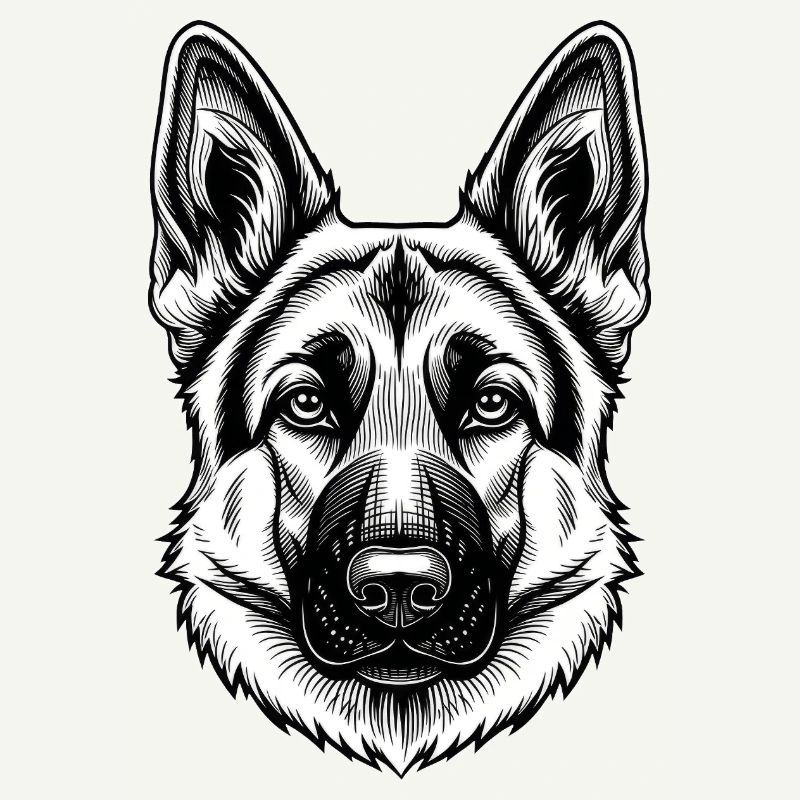 Inkline German Shepherd Head