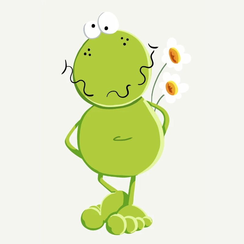 Frosch mit Blumen