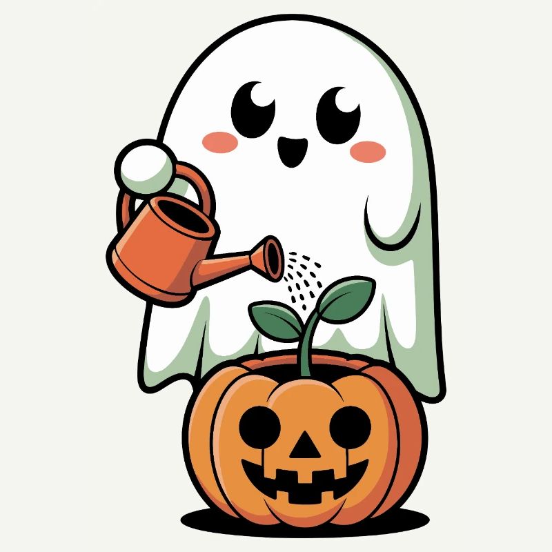 Cute Ghost Pumpkin Halloween Design