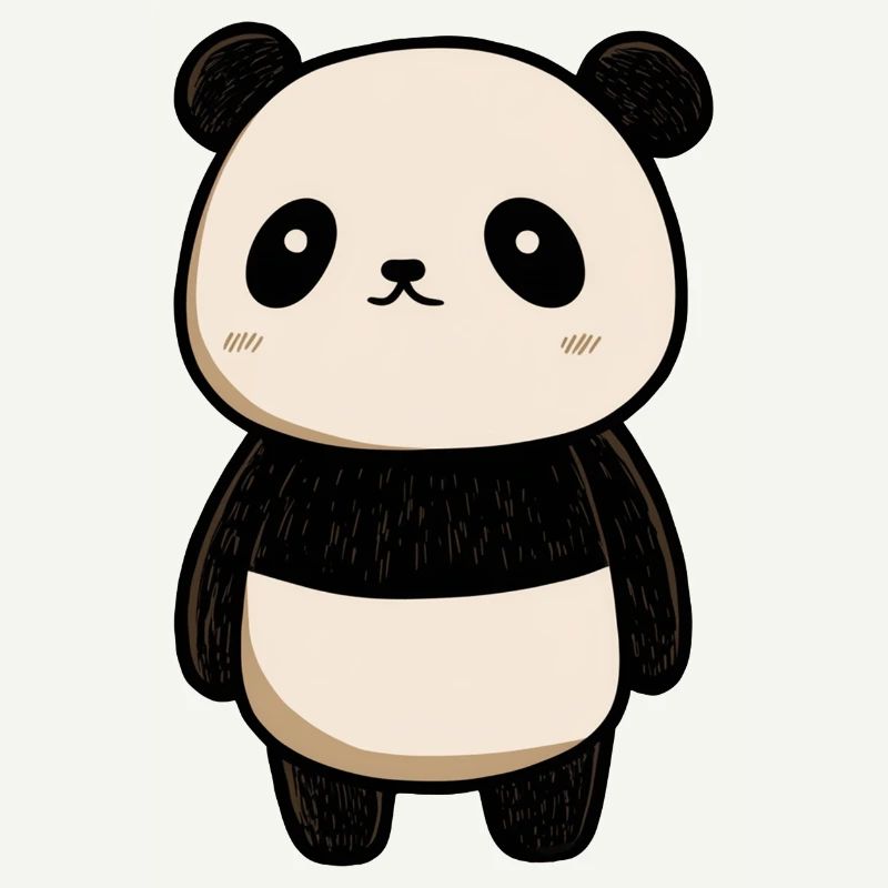 dessin panda, panda mignon, bébé panda