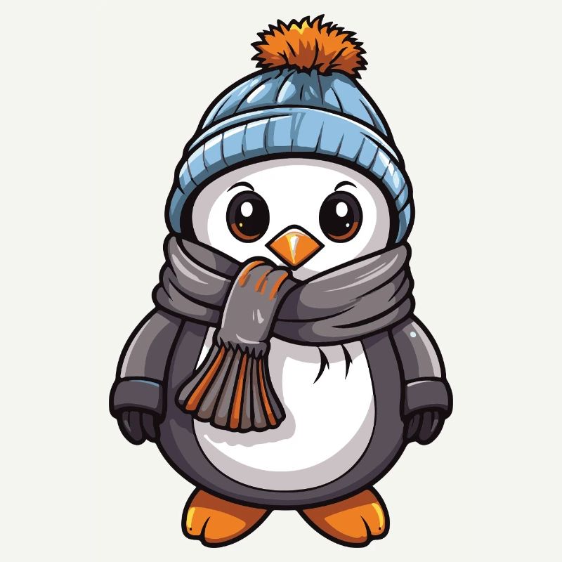 Penguin Comic Cute Winter