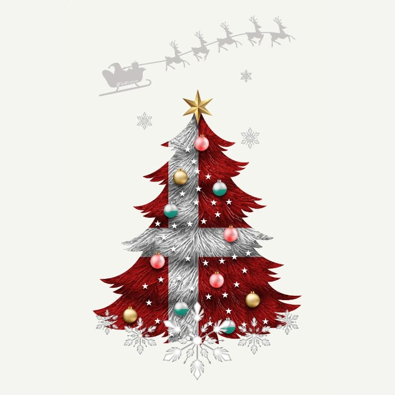 Christmas tree with Denmark flag
