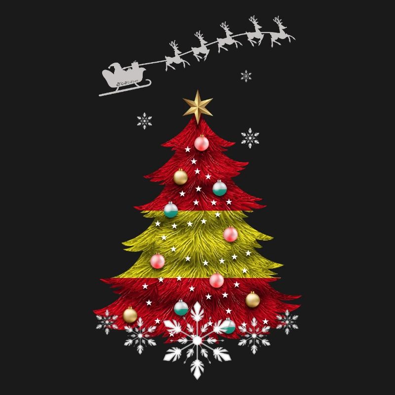 Sapin de Noël avec drapeau espagnol
