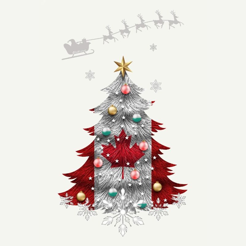 Arbre de Noël avec drapeau du Canada