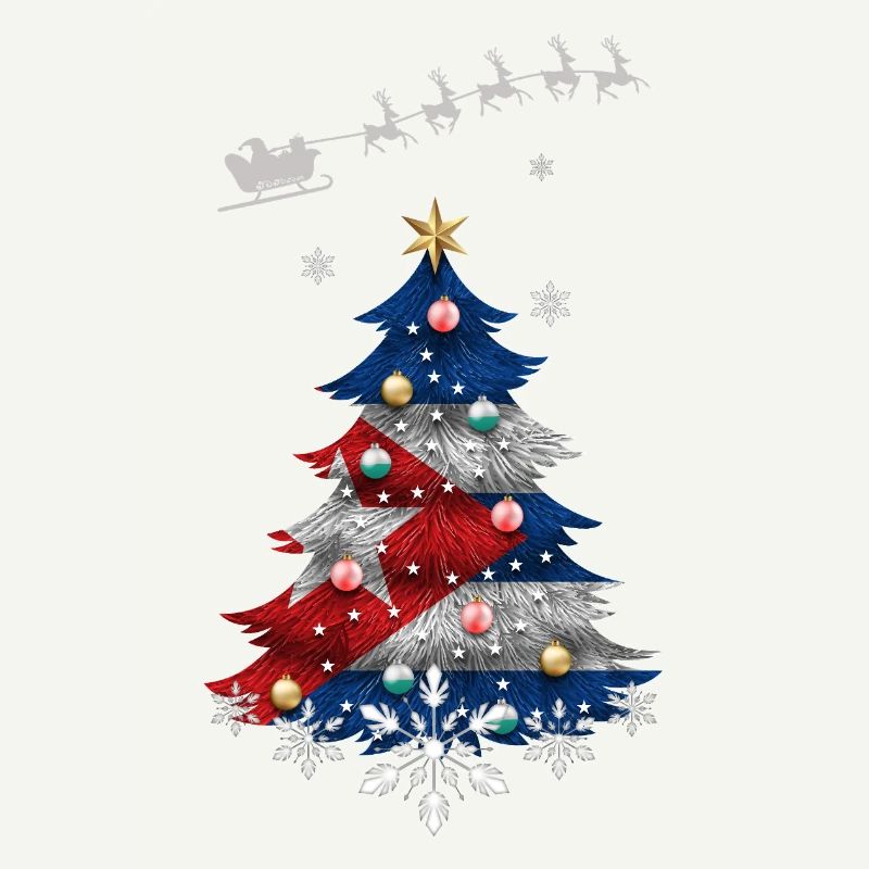 Christmas tree with Cuba flag