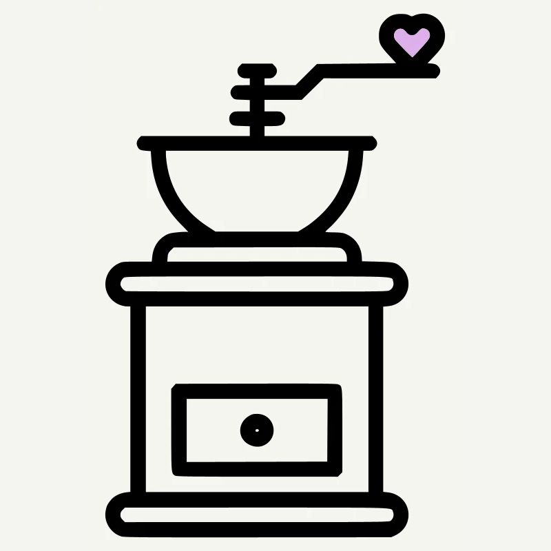 Kaffee-Liebe:  Kaffeemuehle mit Herz Vektor