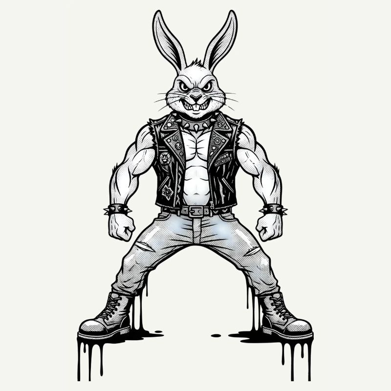 Heavy Metal Easter Bunny Rocker Easter Hardcore Bunny