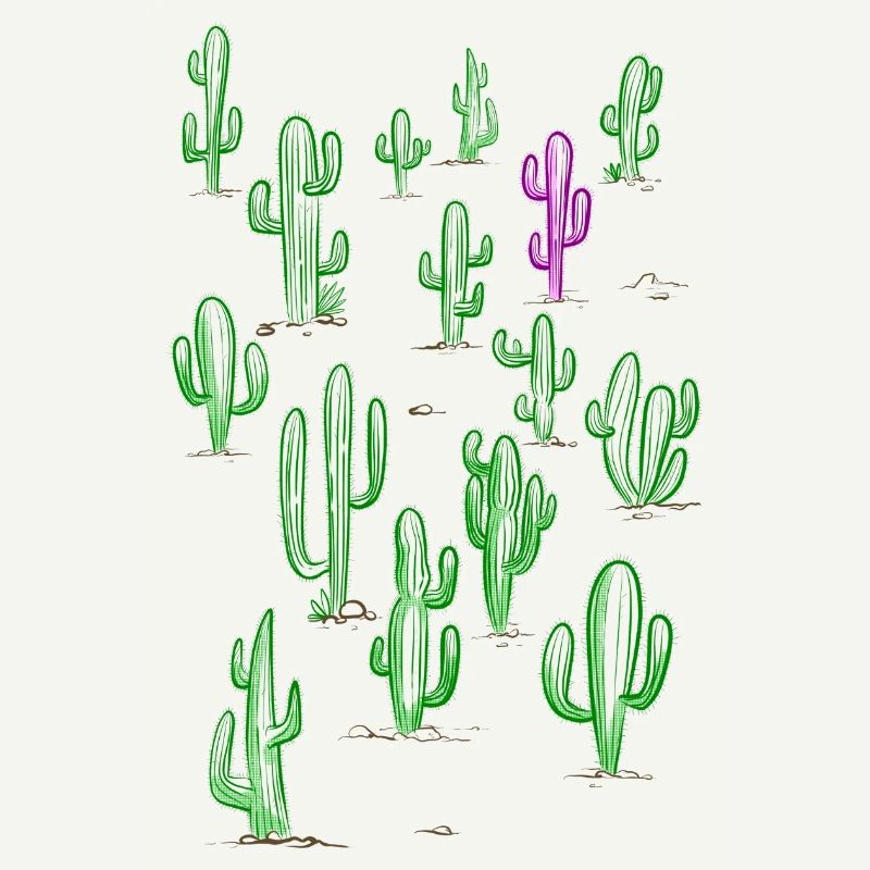 Cactus désert vert et violet