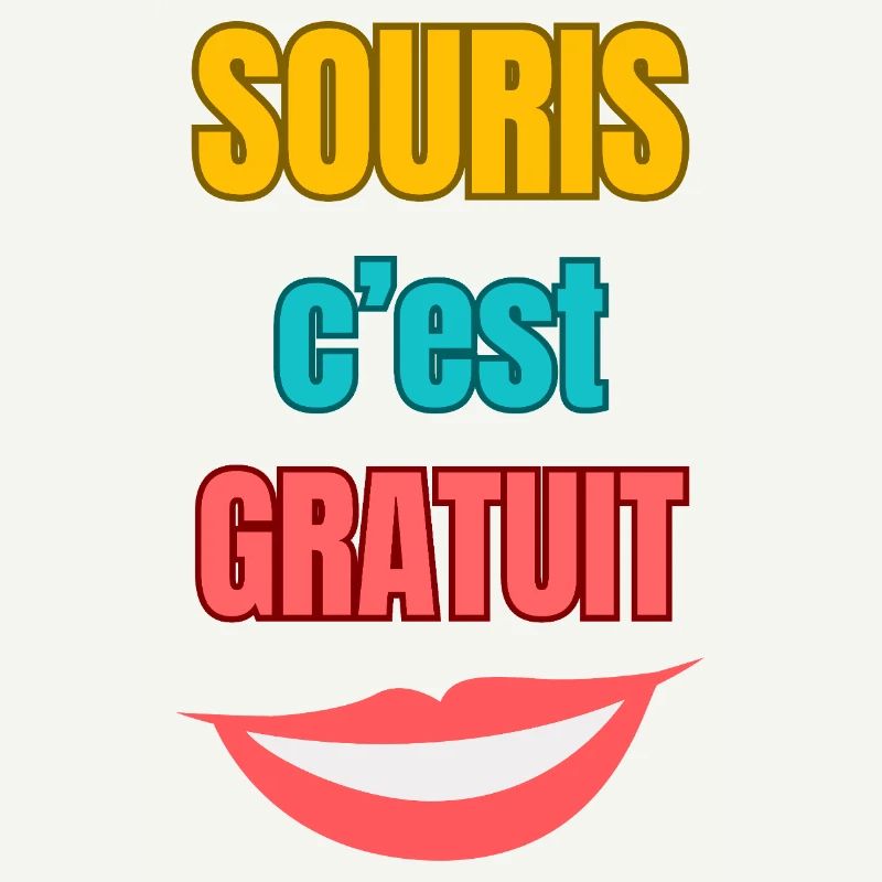 Souris c’est gratuit — typographie colorée