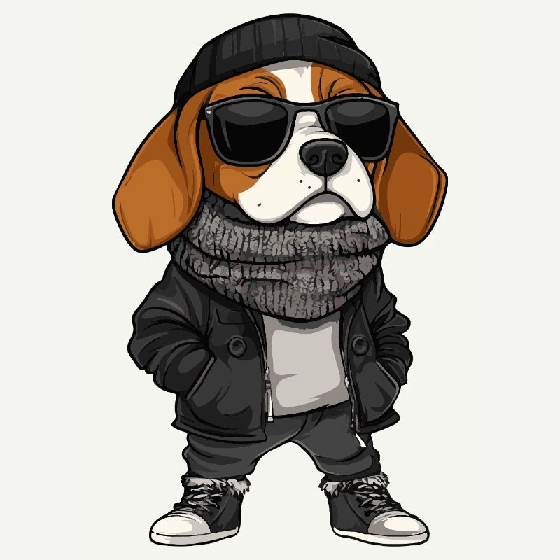 Beagle Hund Cool Winter