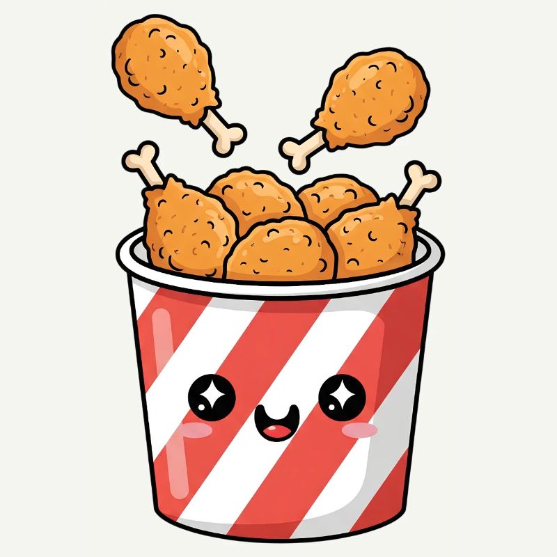 Kawaii-Brathähnchen-Eimer