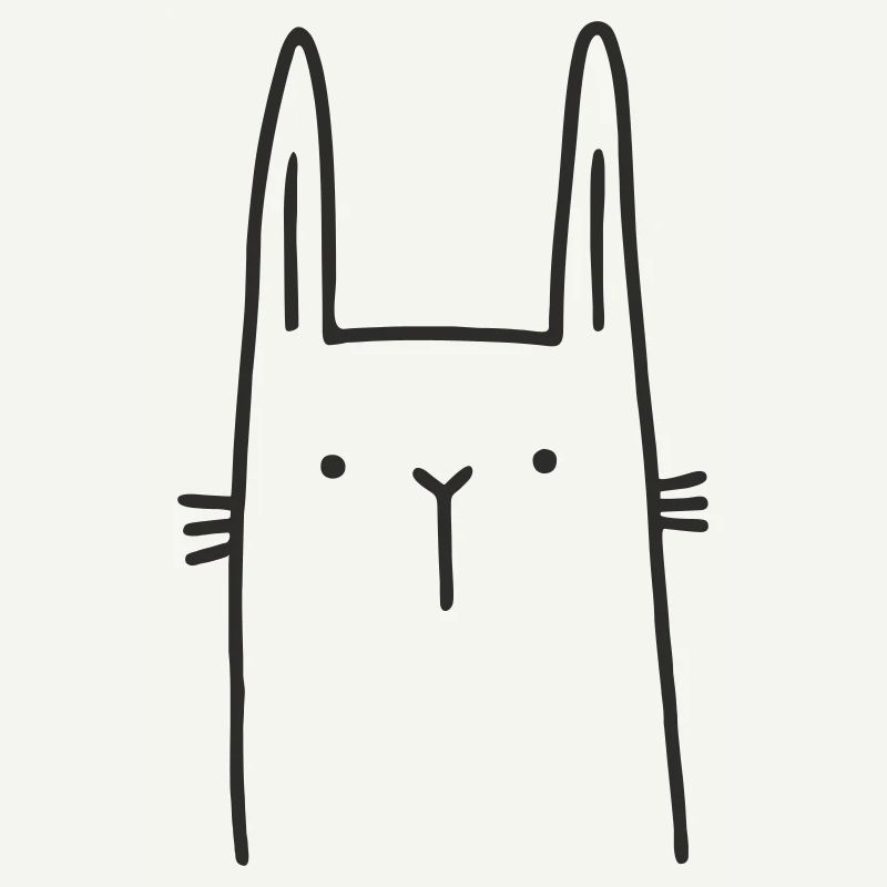 Scandi Rabbit – Minimalist Drawing in Nordic