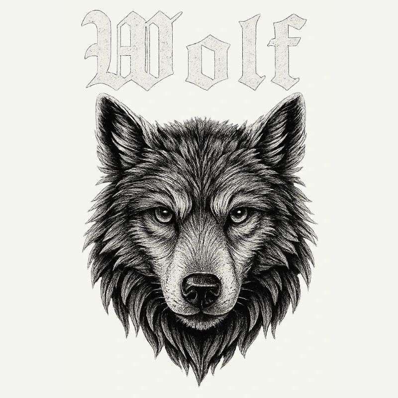 Gothic Wolf Kopf Illustration Geschenkidee