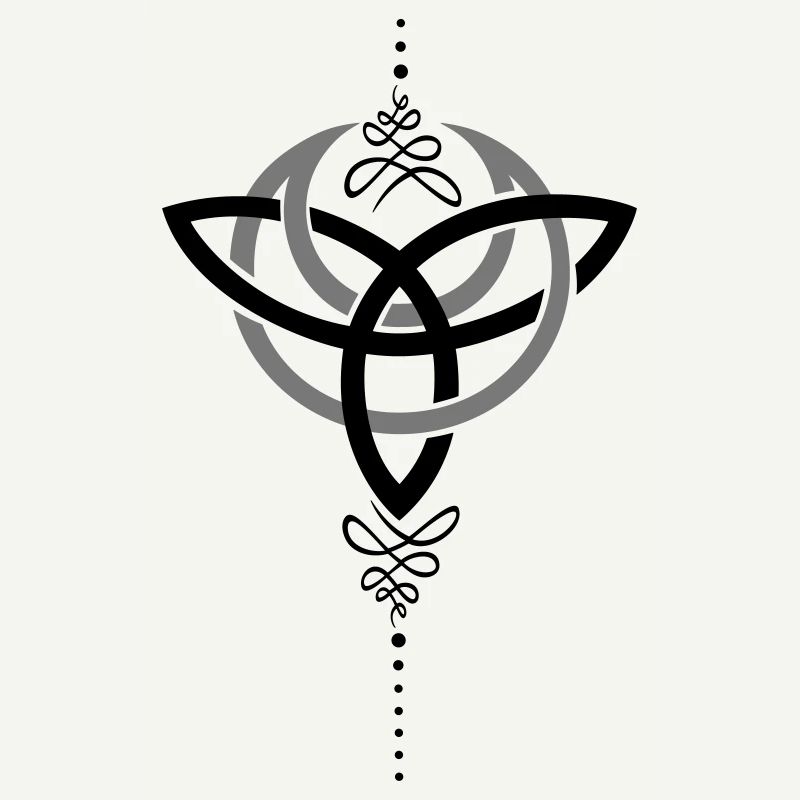 Celtic moon, crescent moon with Trinity symbol.
