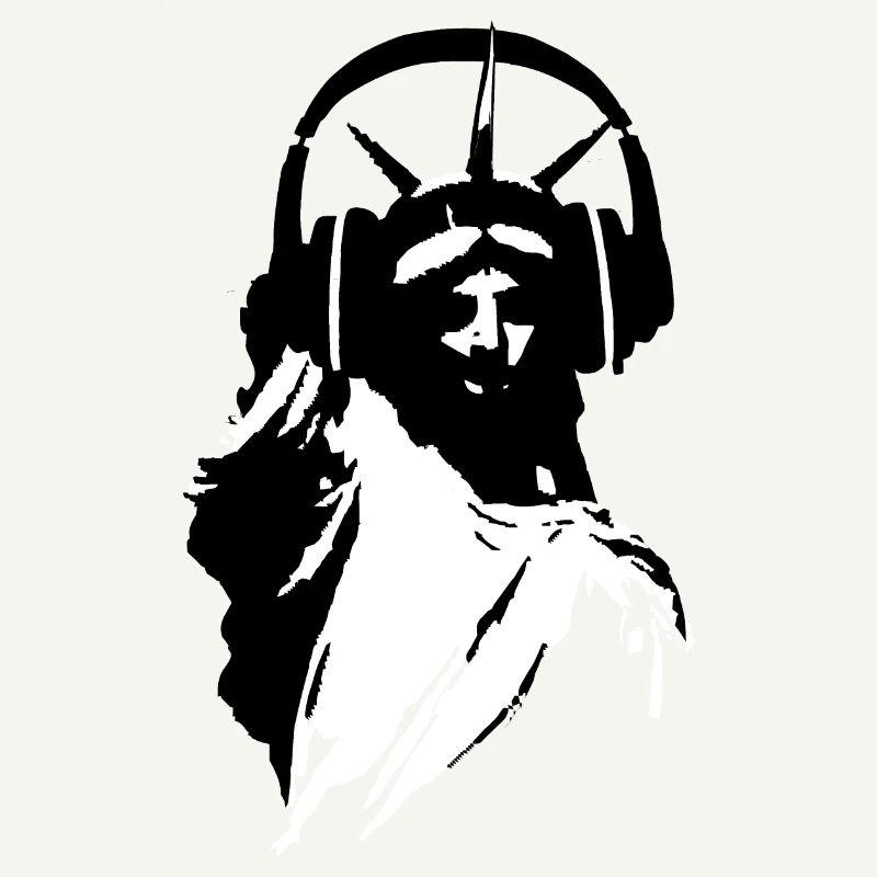 DJ Freiheitsstatue mit Kopfhörer