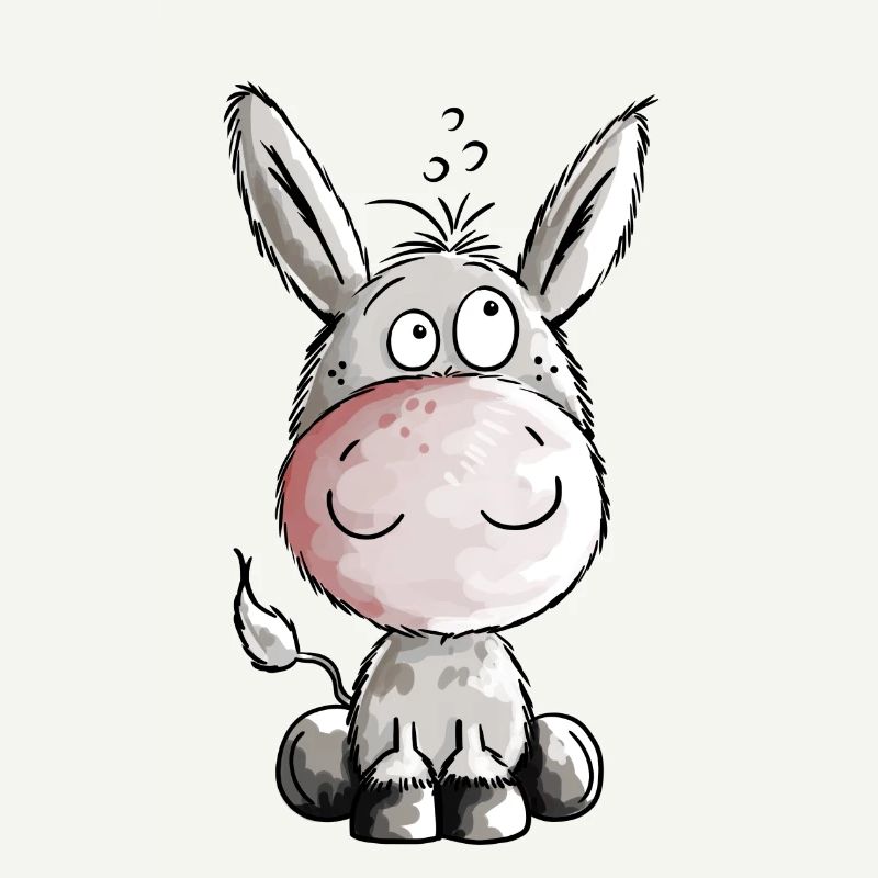 Kleiner Esel - Eselchen - Comic - Tiere