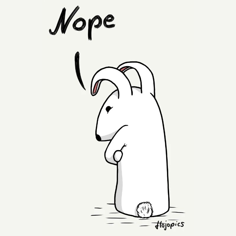 Grumpy bunny "Nope"