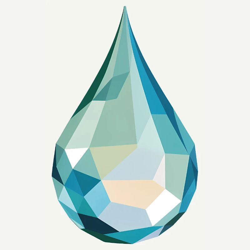 Wassertropfen - Cooles Low Poly Logo