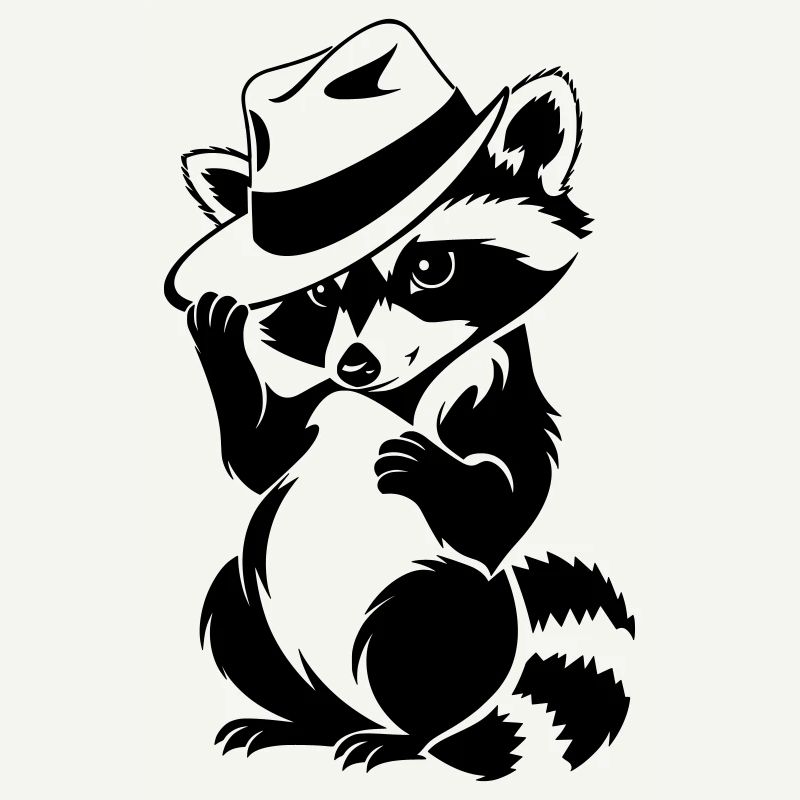 Süßer Waschbär mit Hut
