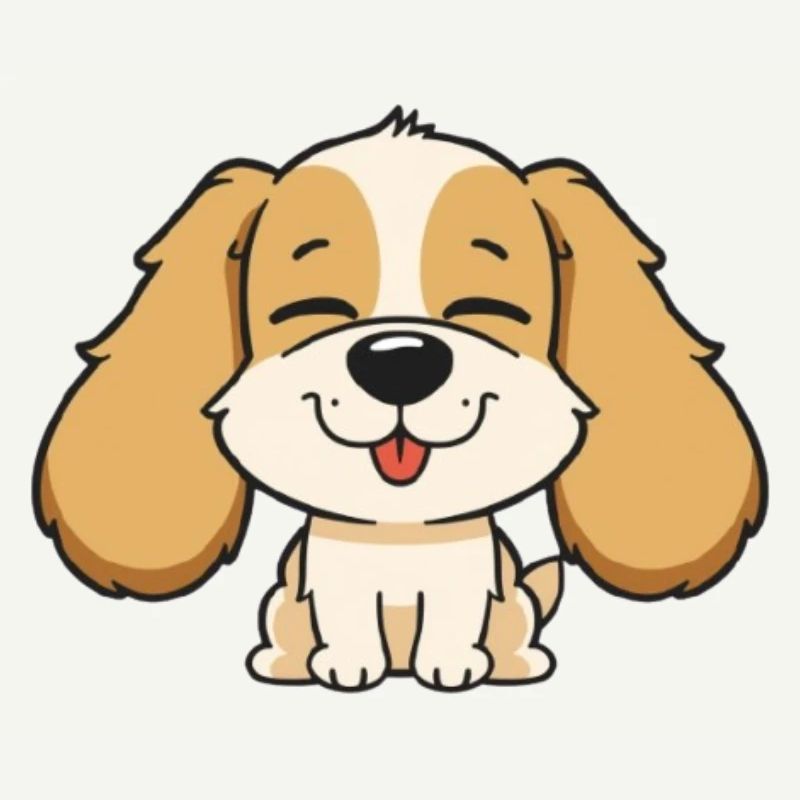 Tête de chien mignonne avec une expression joyeuse
