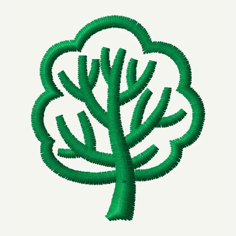Tree embroidered
