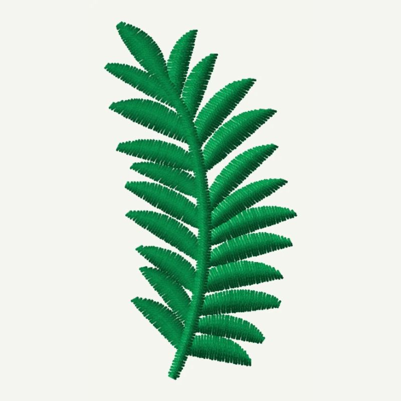 Embroidered palm leaf