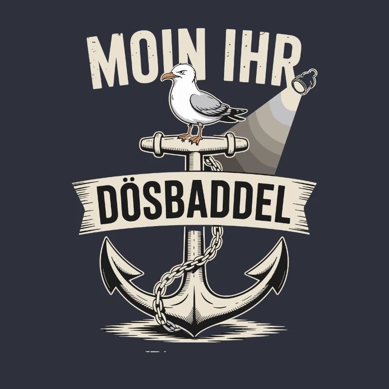  Moin Ihr Dösbaddel Maritimer Spruch Möwe Anker