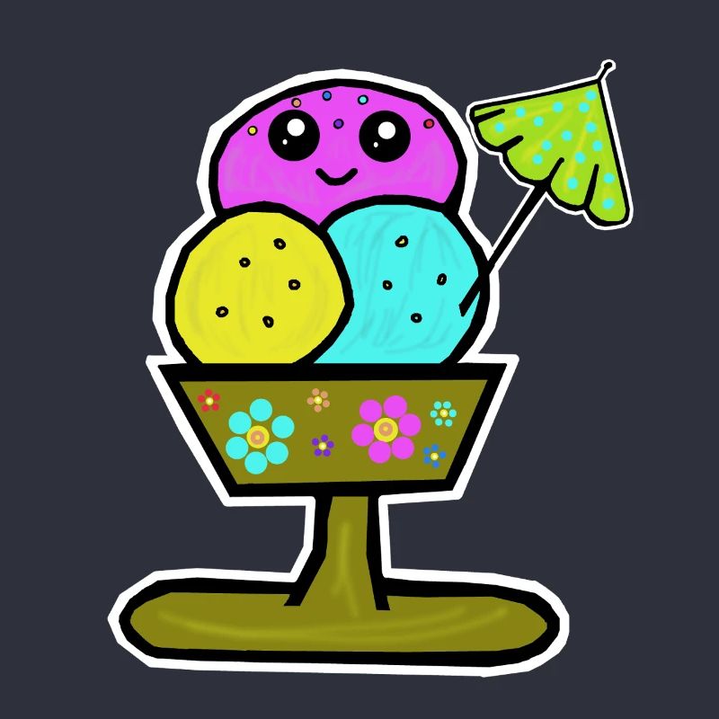 Glace colorée Sundae Glace Glace Glace