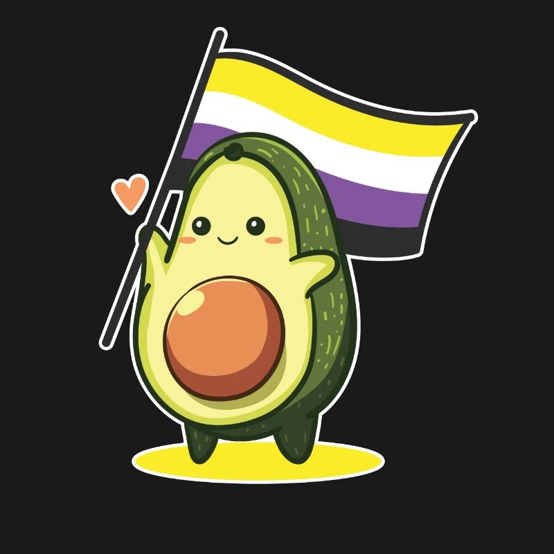 Avocado Nonbinary Flag LGBT Queer CSD Pride