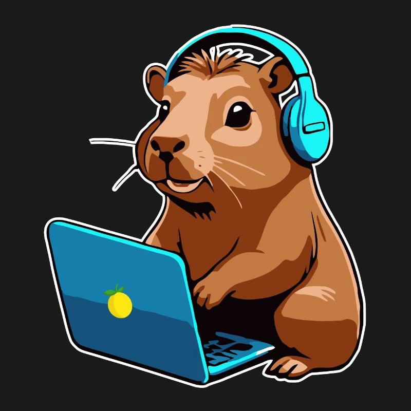 Capybara Programmeur Codeur Ordinateur