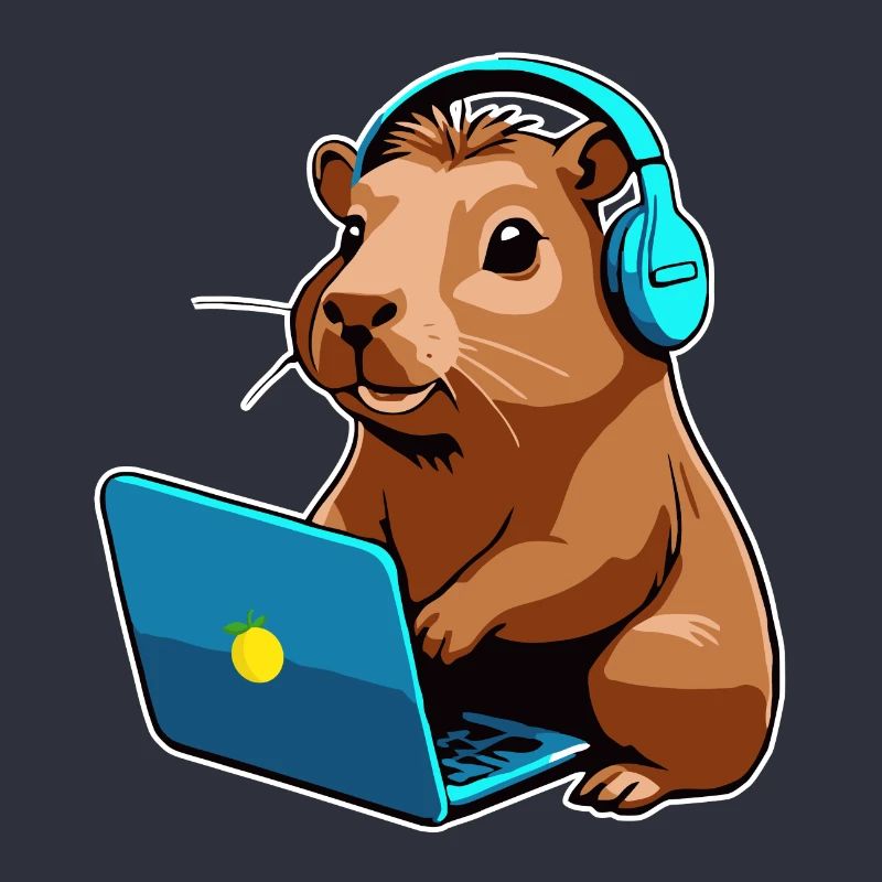 Capybara Programmeur Codeur Ordinateur
