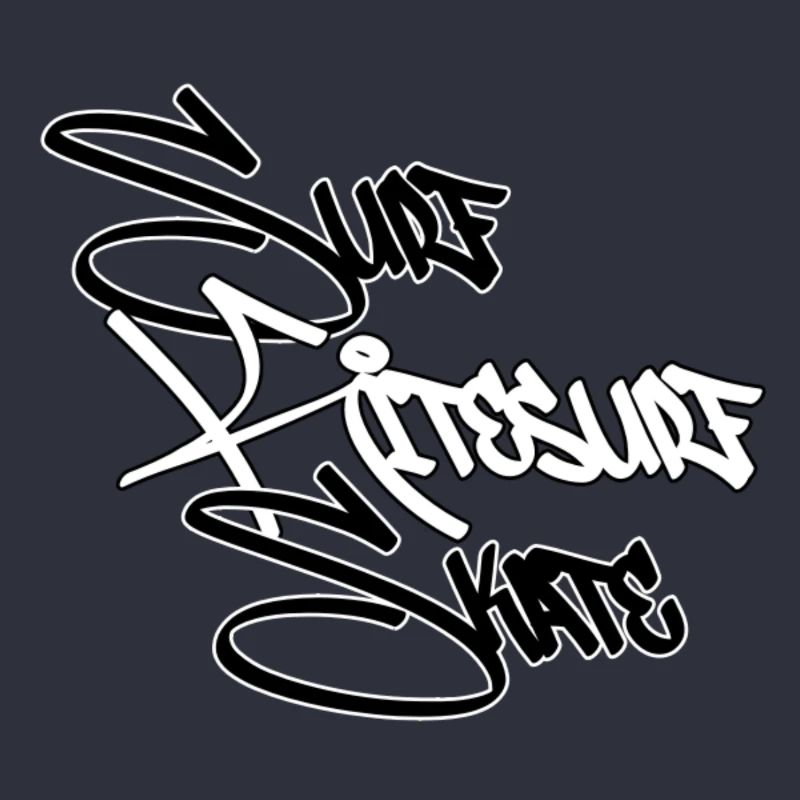 Graffiti Surf Script White