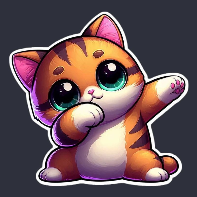 Cute kitten with big expressive eyes