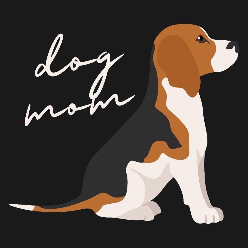 Beagle Mom Script Badge