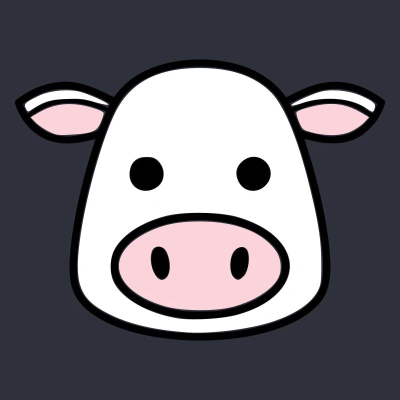 Cute Cow Head Face Comic Vector