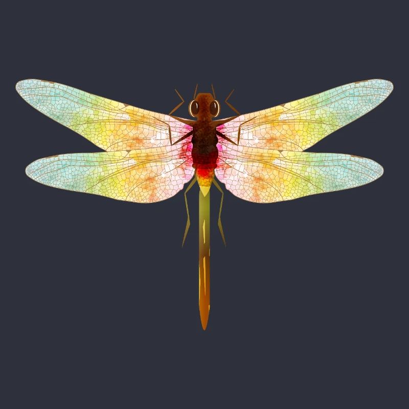 Libellule irisée – motif insecte en filigrane