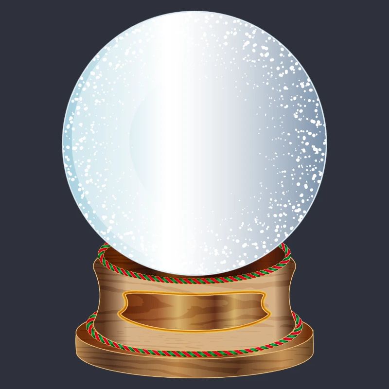 empty nostalgic snow globe to label
