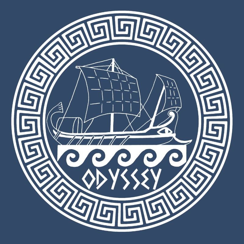 Symbol eines weißen griechischen Bootes