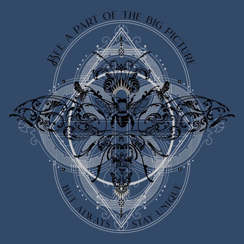 Bee psychedelic geometry pattern cool saying