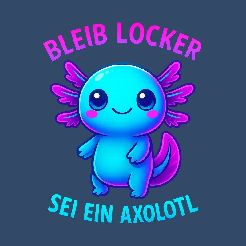 Bleib locker sei ein Axolotl | Neon Spruch Design