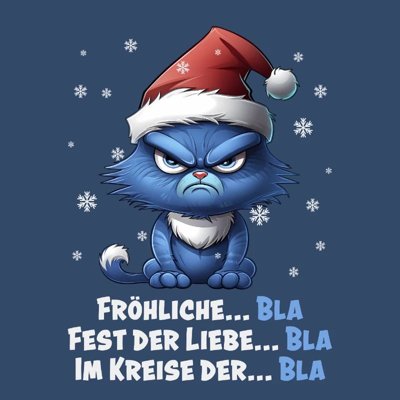 I Hate Christmas - Grumpy Blue Cat