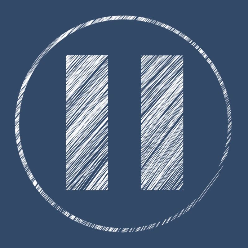 Hand-drawn pause icon in scribble look