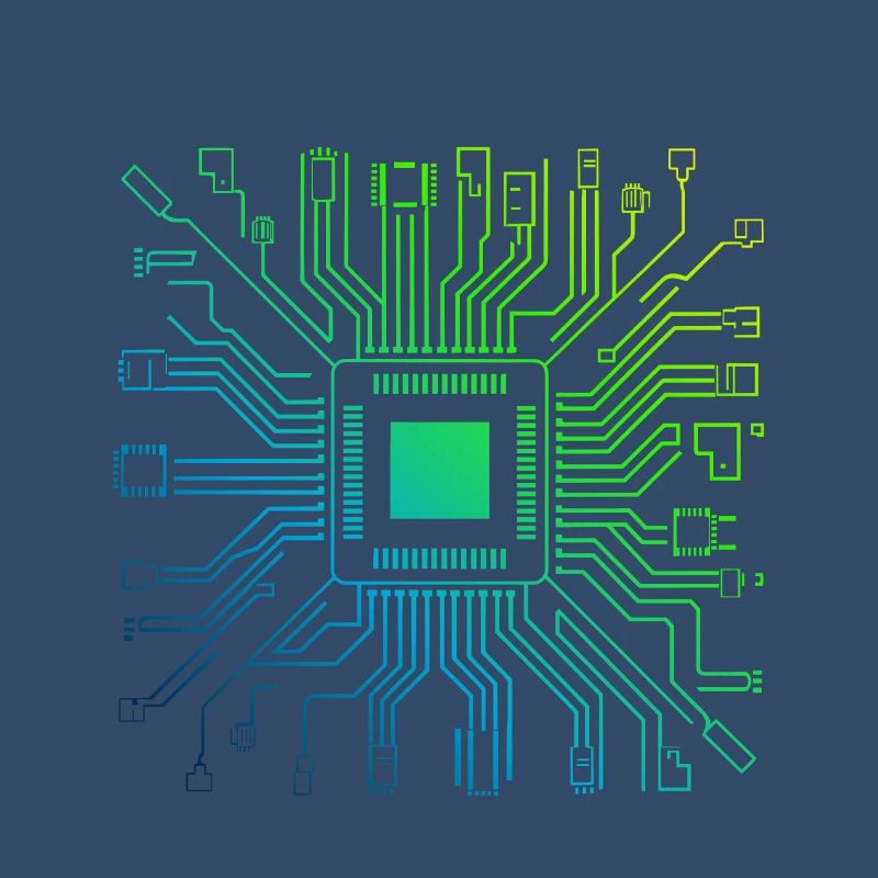 Colorful Computer Circuit Board Tech Electronic