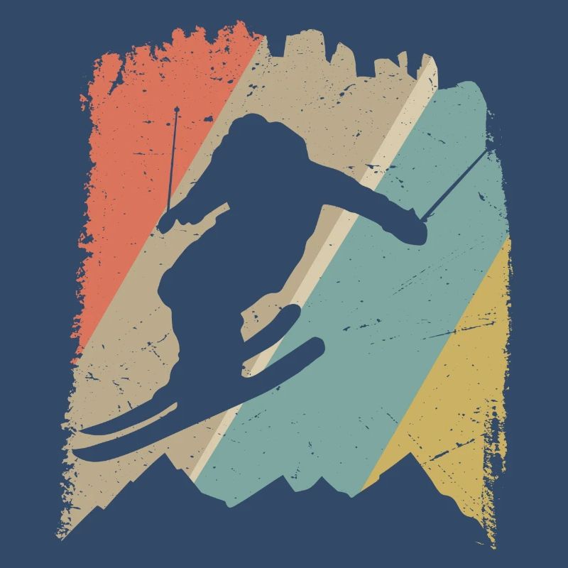 Retro Snowboard Silhouette auf Pastellstreifen