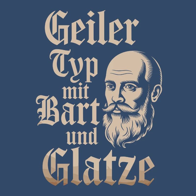 Geiler Typ Mit Bart & Glatze Glatzkopf Bartträger