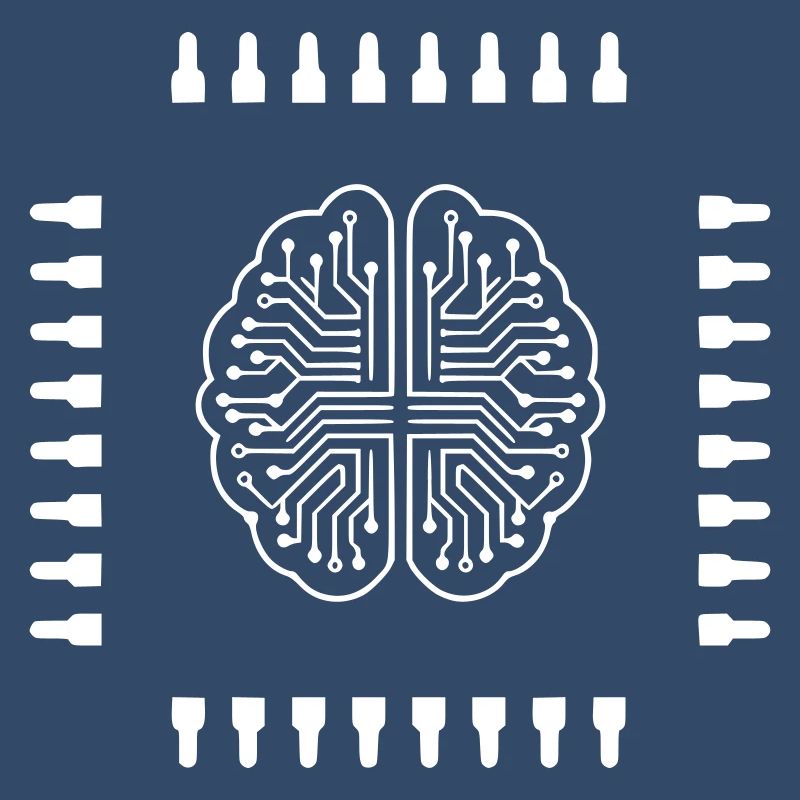 AI Brain Chip Processor Tech Vector